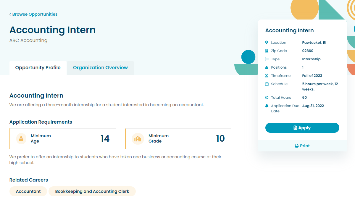 Work-Based Learning Opportunities